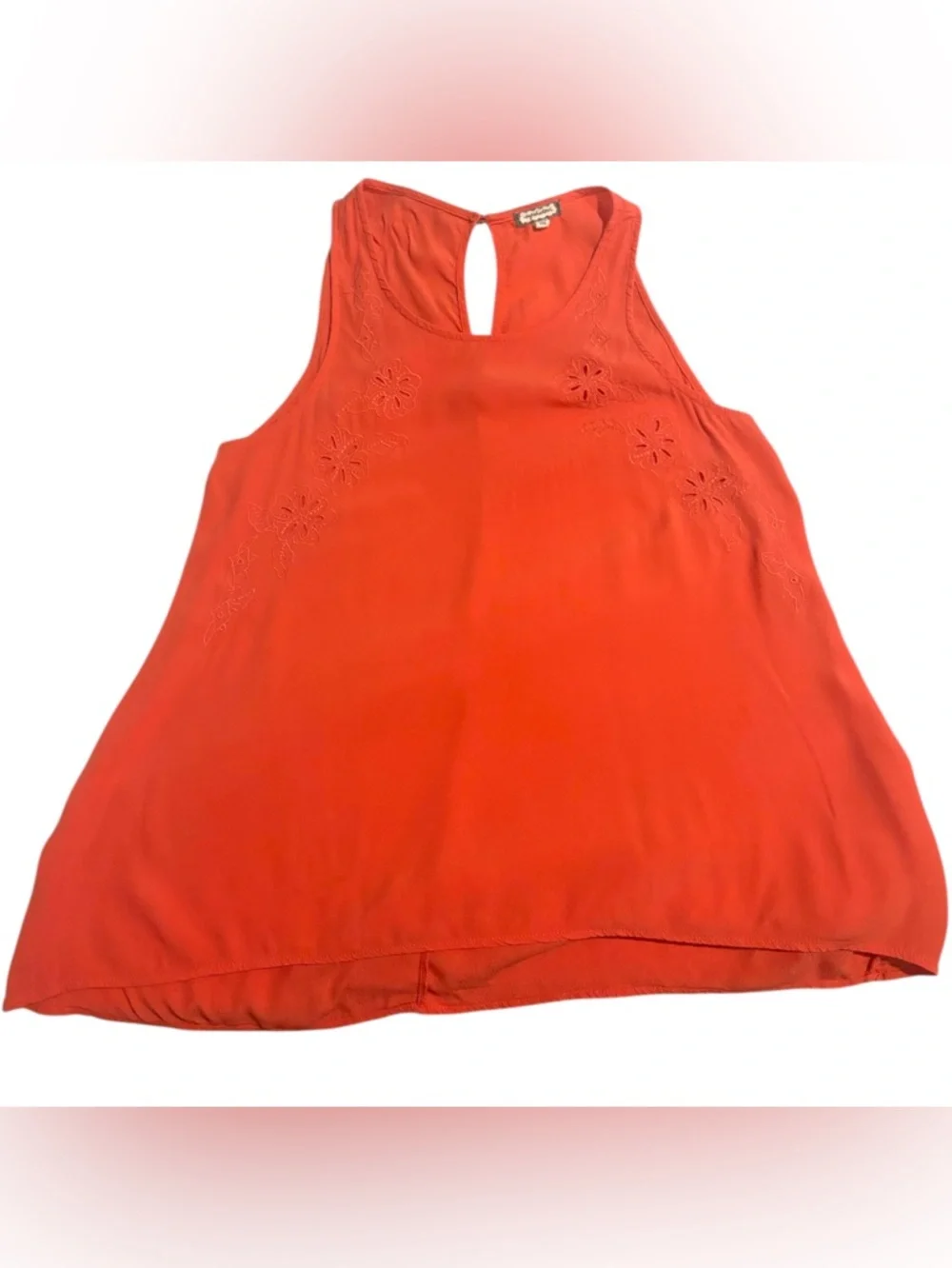 Eyeshadow Y2K Coral Embroidered Floral Tank Top Boho Indie Festival Women S - Picture 4 of 7